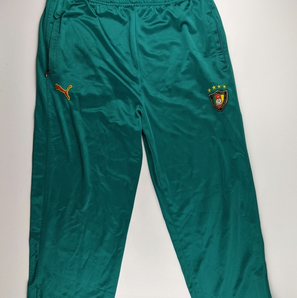 Puma Other - Vtg Puma Green Athletic Track Pants Cameroon National Soccer CAMEROUNAISE